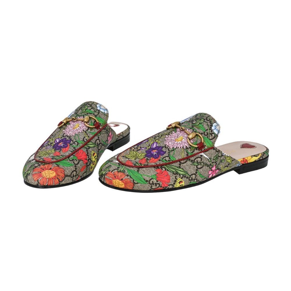 Gucci Women's Princetown GG Supreme Flora Slipper Mules - Picture 3 of 7